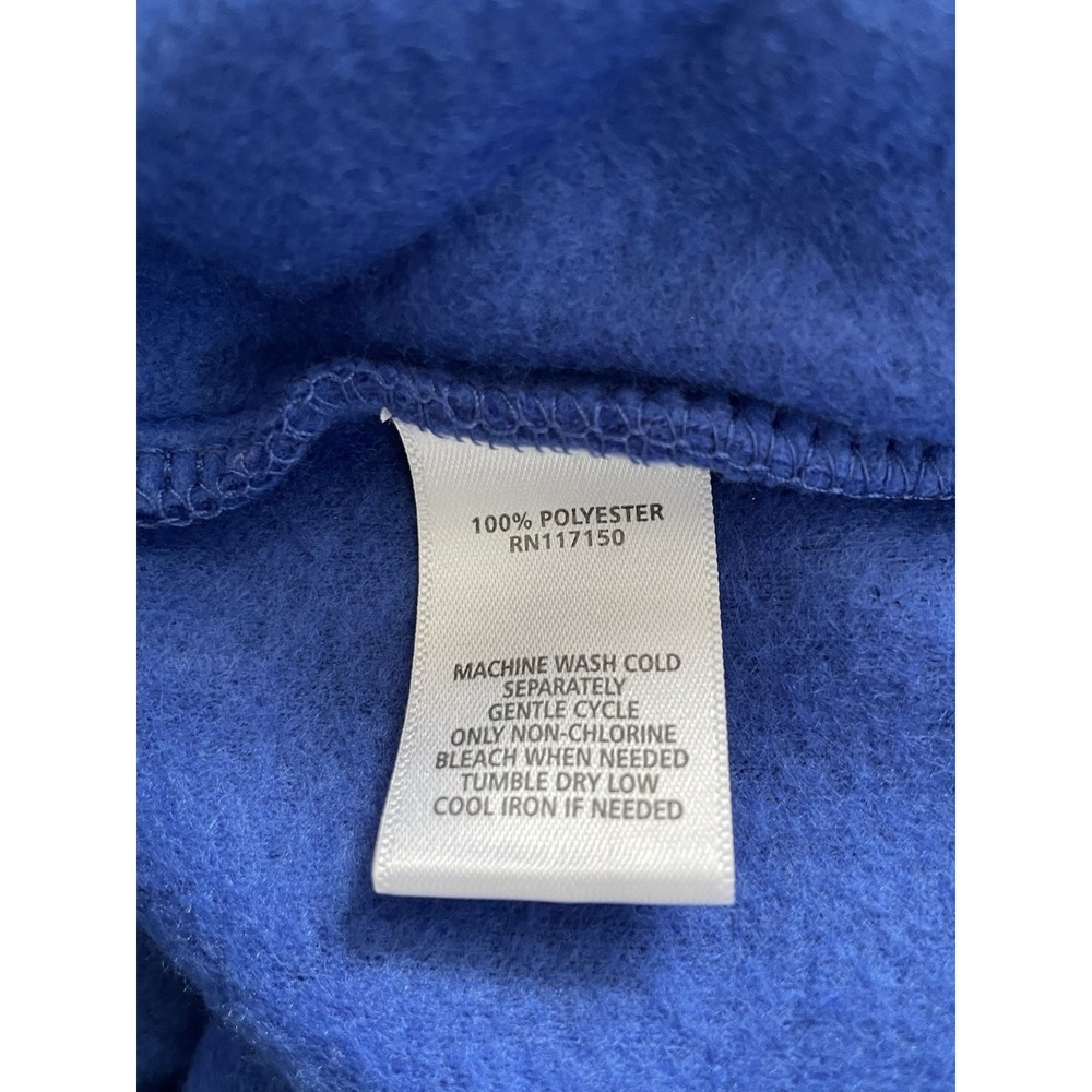 NWT Quacker Factory Blue Fleece Jacket Women's Size S Rhinestone Zipper Hoodie - Picture 9 of 11